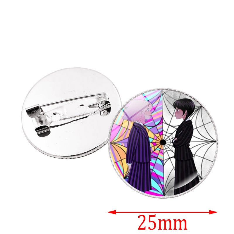 Wednesday Little Wolf Girl Brooch Versatile Selling Accessories Pin Badge Bag Clothing Decoration - Image 3